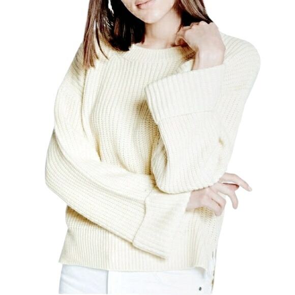 SANCTUARY Now Or Never cozy knit pullover rib sweater winter white Size XL NEW - Picture 6 of 6